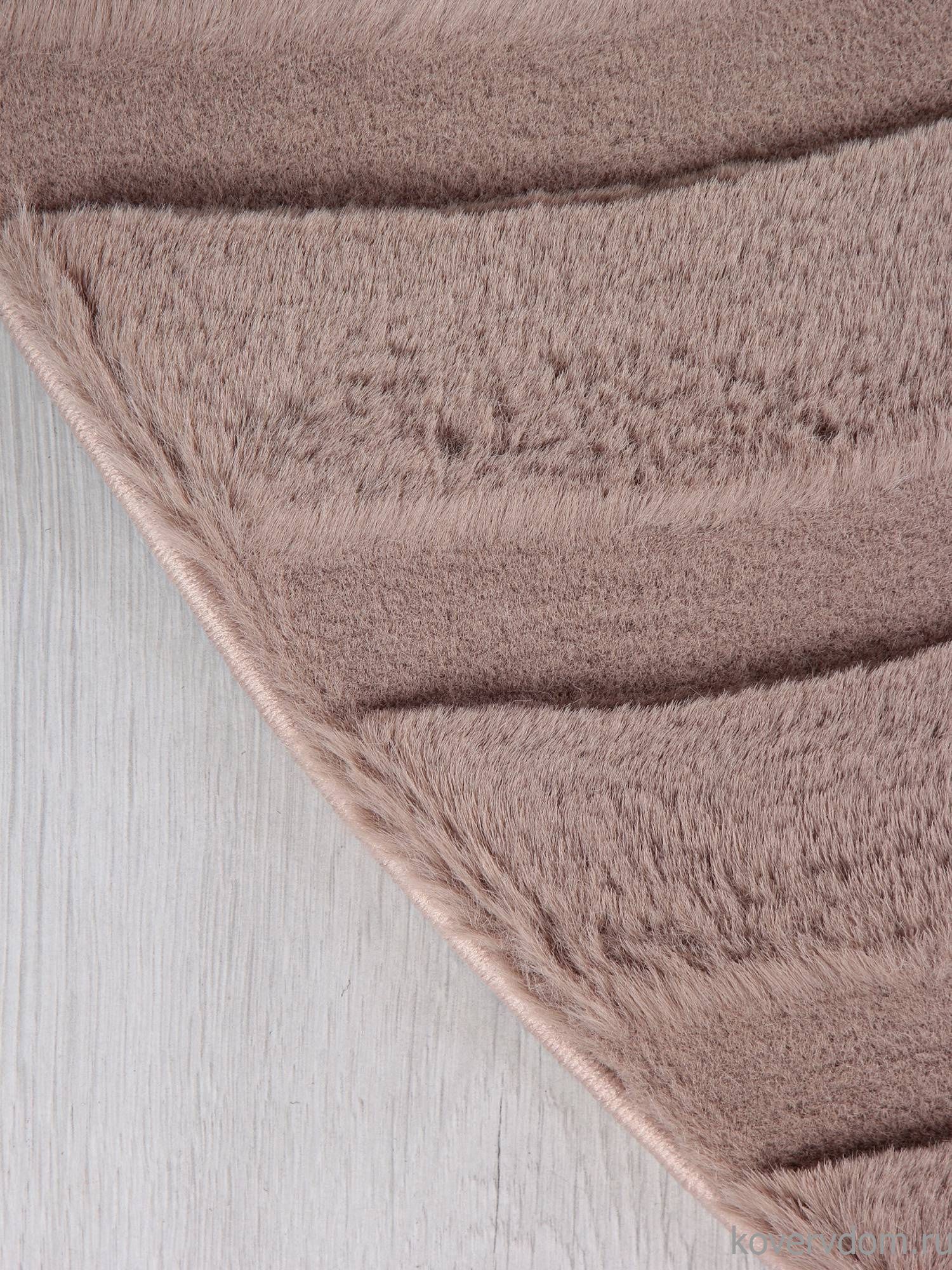 Ковер из искусственного меха RABBIT CARVING PX4005 BROWN / BROWN Круг