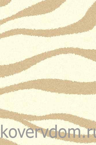 Ковер длинноворсовый SHAGGY S613 CREAM-BEIGE УЛЬТРА Зебра беж-крем