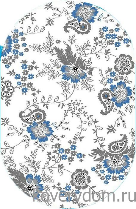 Ковер с цветами Графит 30760-28 ОВАЛ 