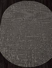 Однотонный ковер-циновка KAIR S136 BLACK-GRAY Овал