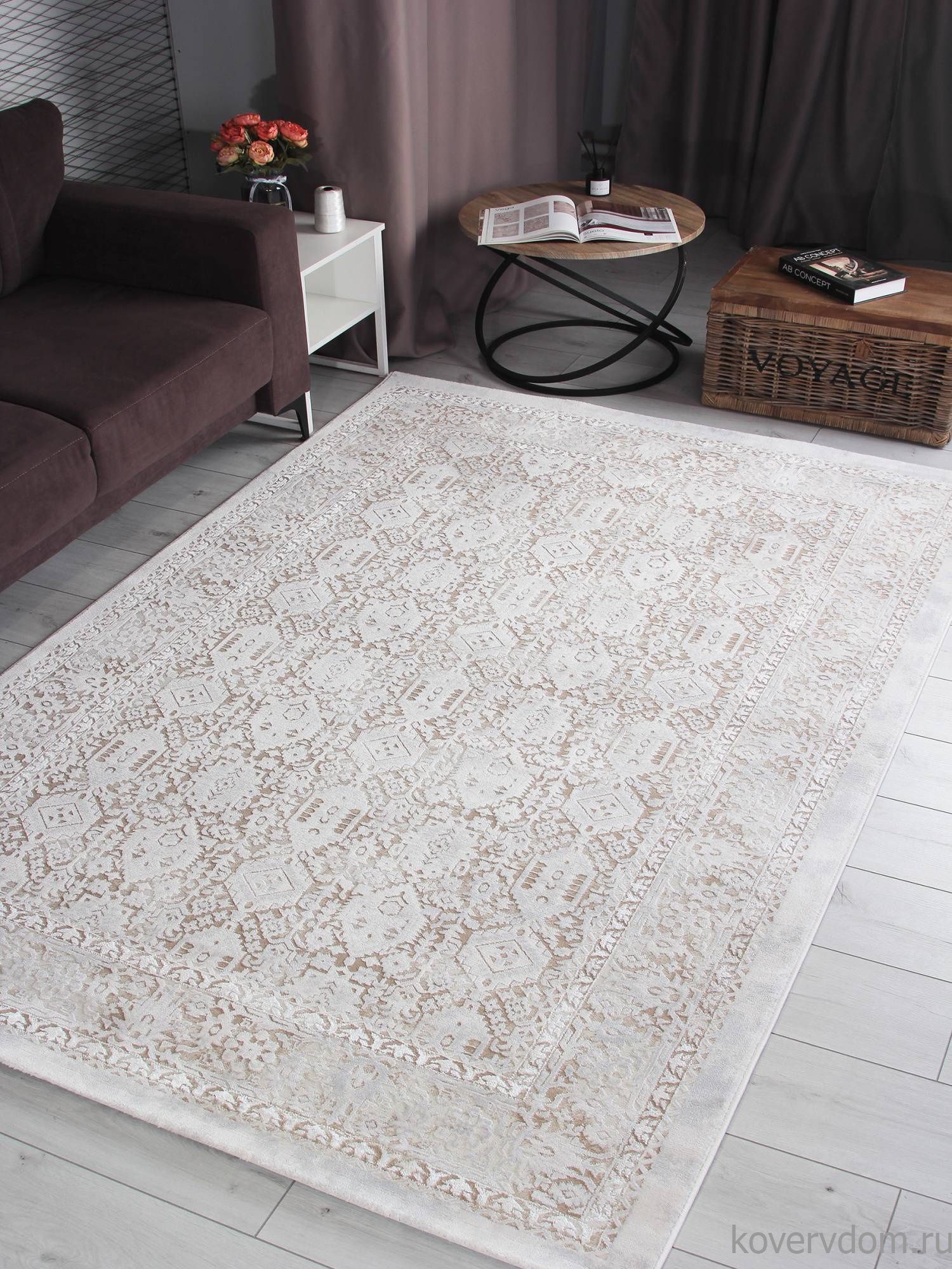 Ковер AMELI 9255A S.BEIGE / P.WHITE