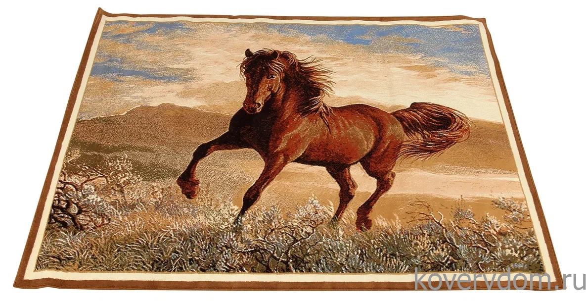 Шерстяной пейзажный ковер Hunnu 6S1137 122 скакун Шерстяной пейзажный ковер Hunnu 6S1137 122 скакун