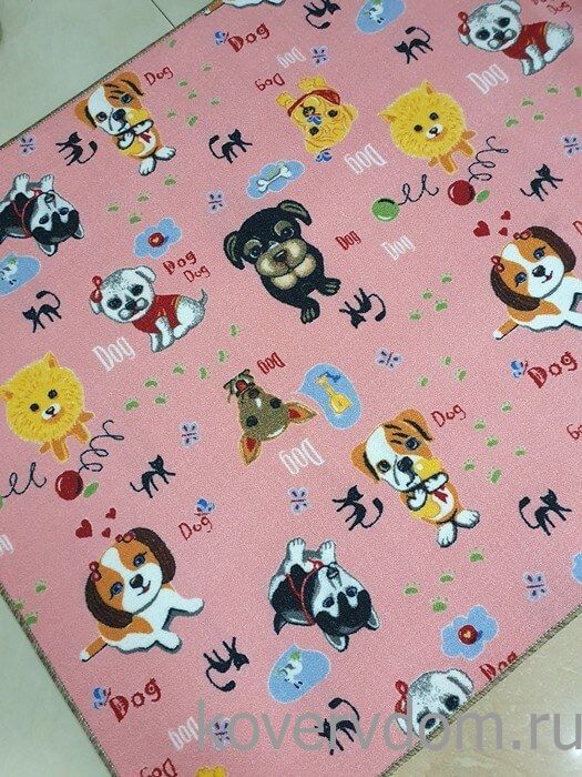 Детский ковер-палас DOGS 1474 розовый 