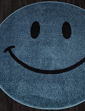 Ковер в детскую синий SMILE 2 NC19 BLUE Круг