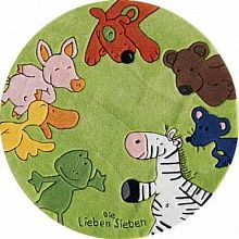 Ковер Boing Carpet детский ручной работы Die Lieben Sieben 2195-01 круг