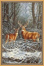 Шерстяной пейзажный ковер с изображением оленя Hunnu Олени зимой 6S1295-28