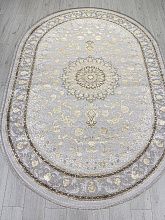 Овальный ковер серый DELINA A051A LIGHT GREY SHRINK / DARK GREY SHRINK Овал